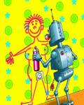 dibujos - Robot a punto de joderse a un enchufe
